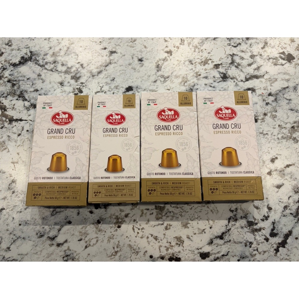 Saquella Grand Cru Espresso Ricco Nespresso 40 total Medium Roast Italy Coffee